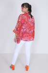 oversized vest in printed voile with tank top