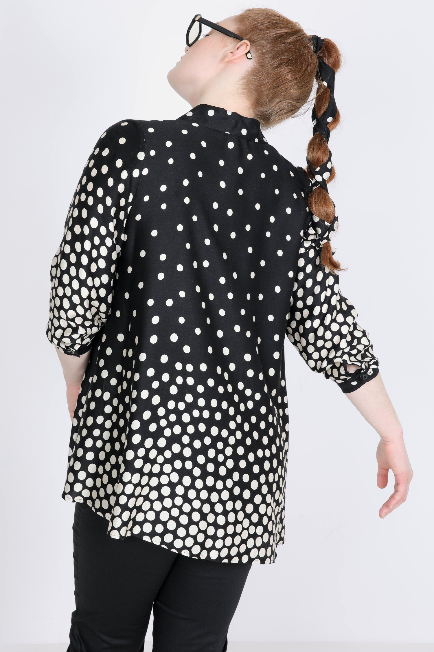 A-line polka dot print shirt