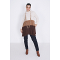 Long tricolor knit sweater