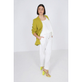 Collarless plain suit jacket