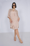 Satin effect polka dot print dress