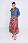 Bohemian style skirt in printed voile