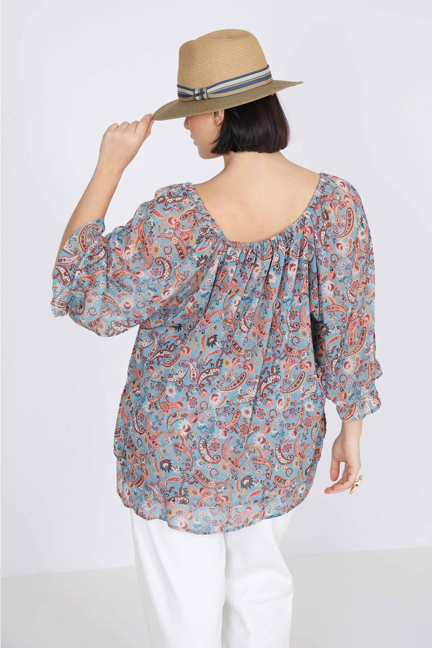 Blouse lined in printed voile