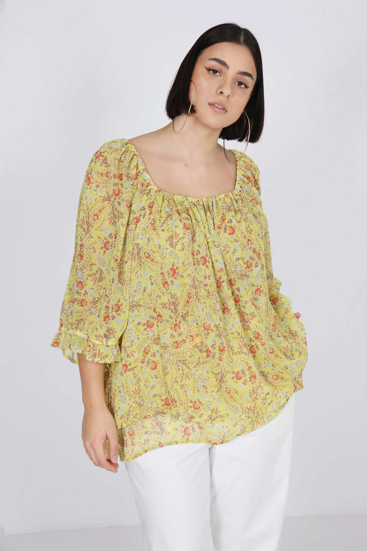 Blouse lined in printed voile