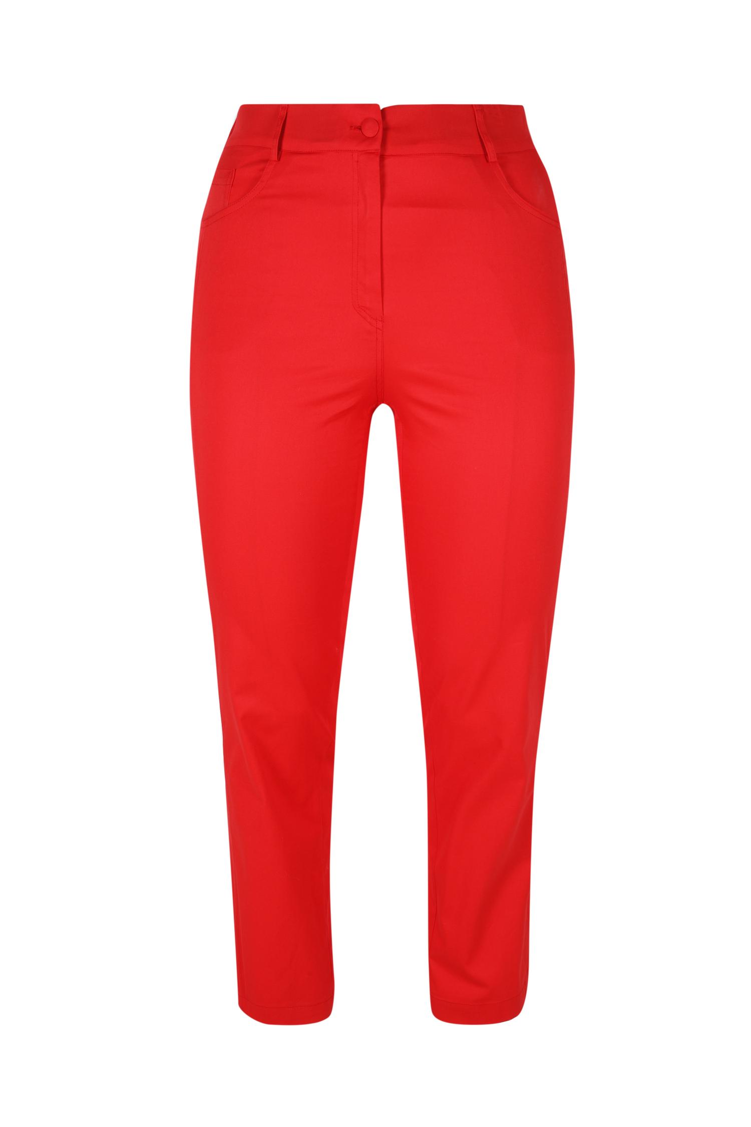 Plain cotton bengaline 5-pocket trousers