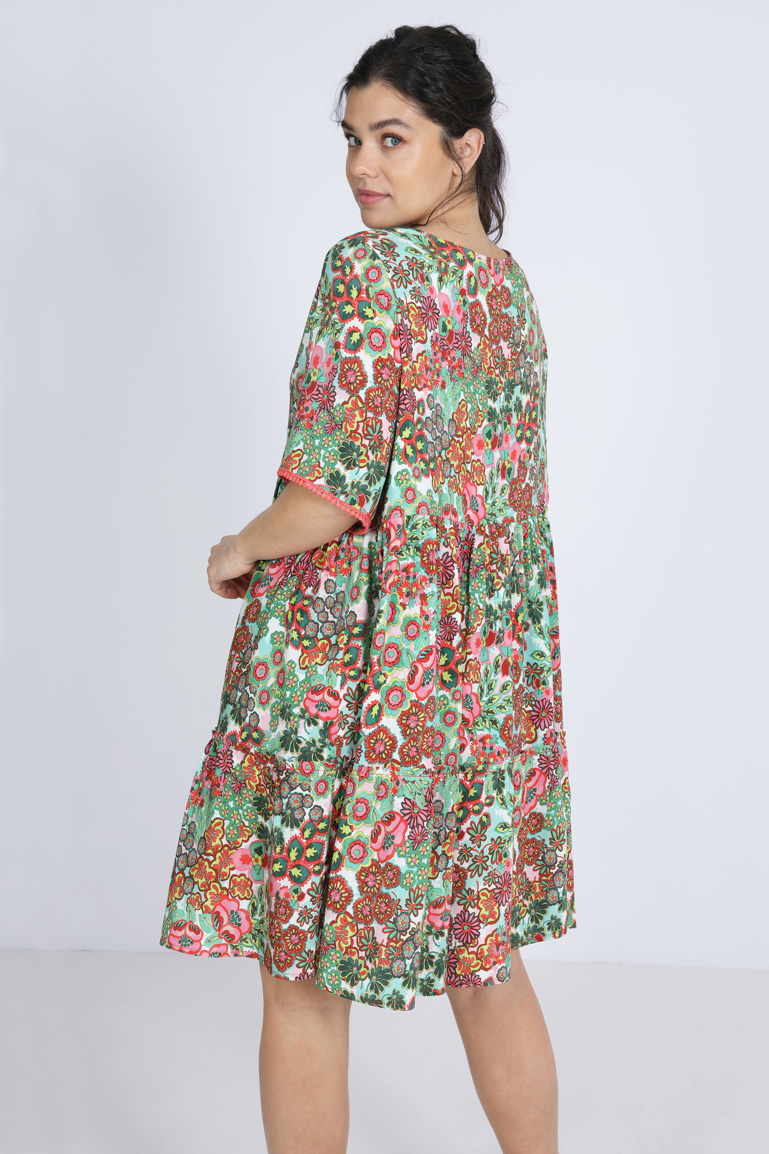 Bohemian style dress in floral print