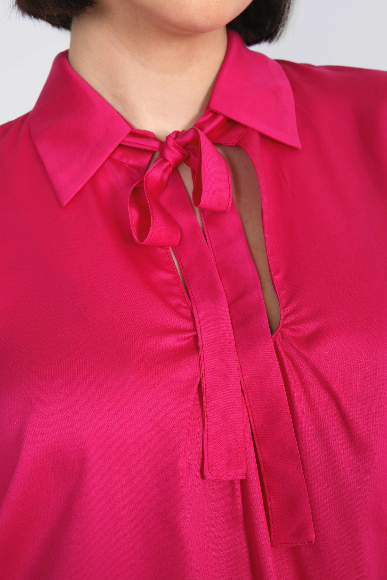 plain satin-effect blouse