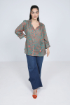 Printed cotton voile shirt