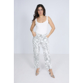 5-pocket trousers in printed cotton