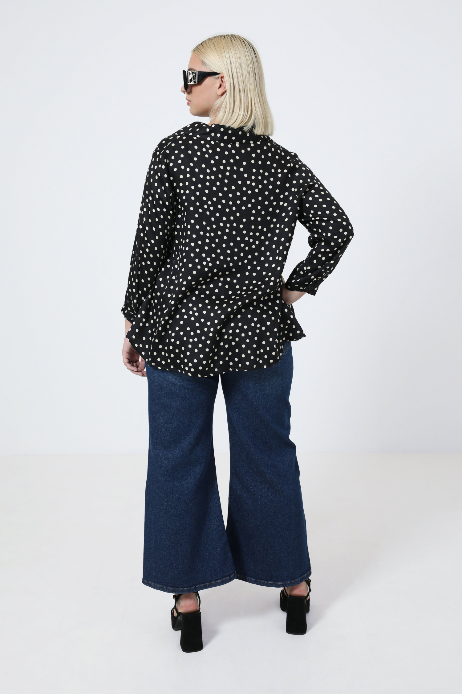 Chemise imprimé effet satiné de forme trapéze