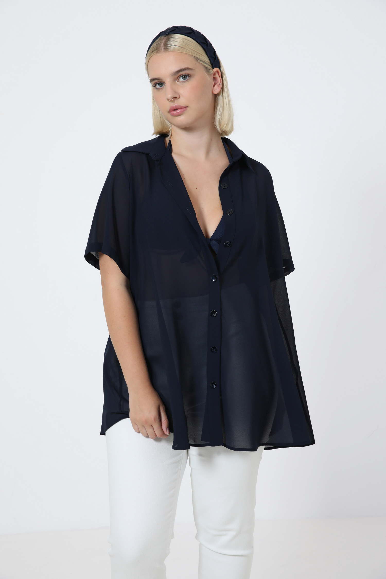Chemise en voile uni