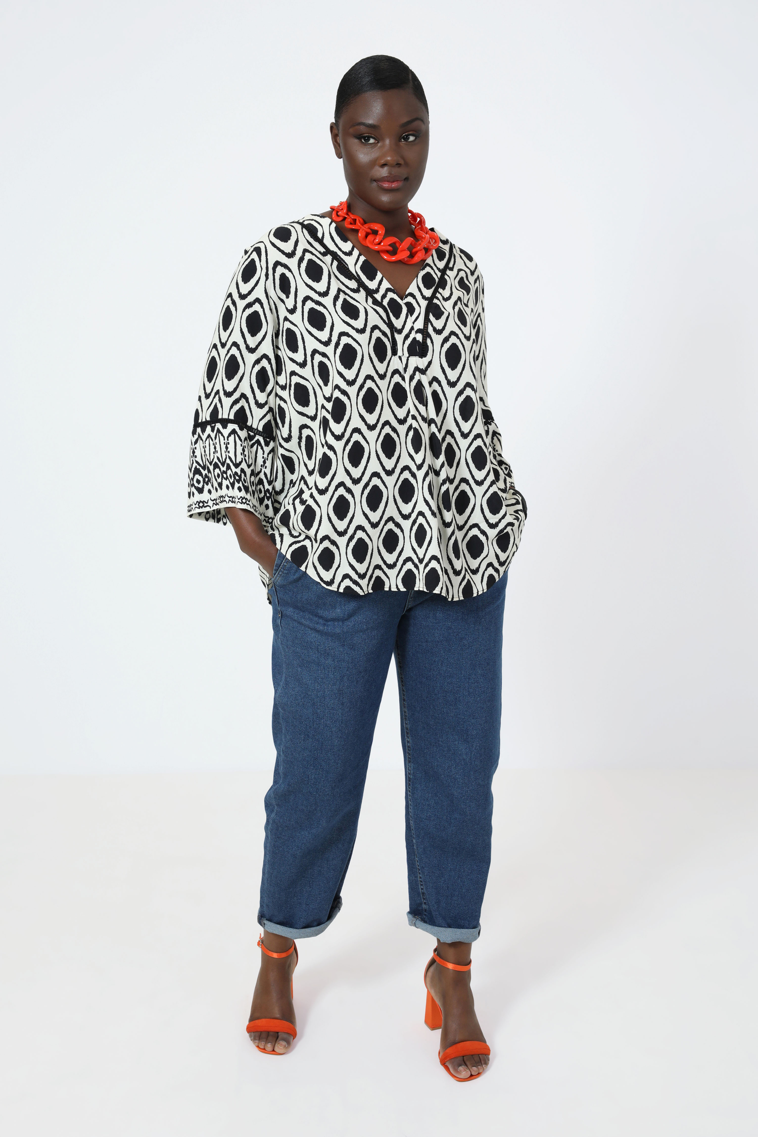 Blouse en imprimé dessin à base