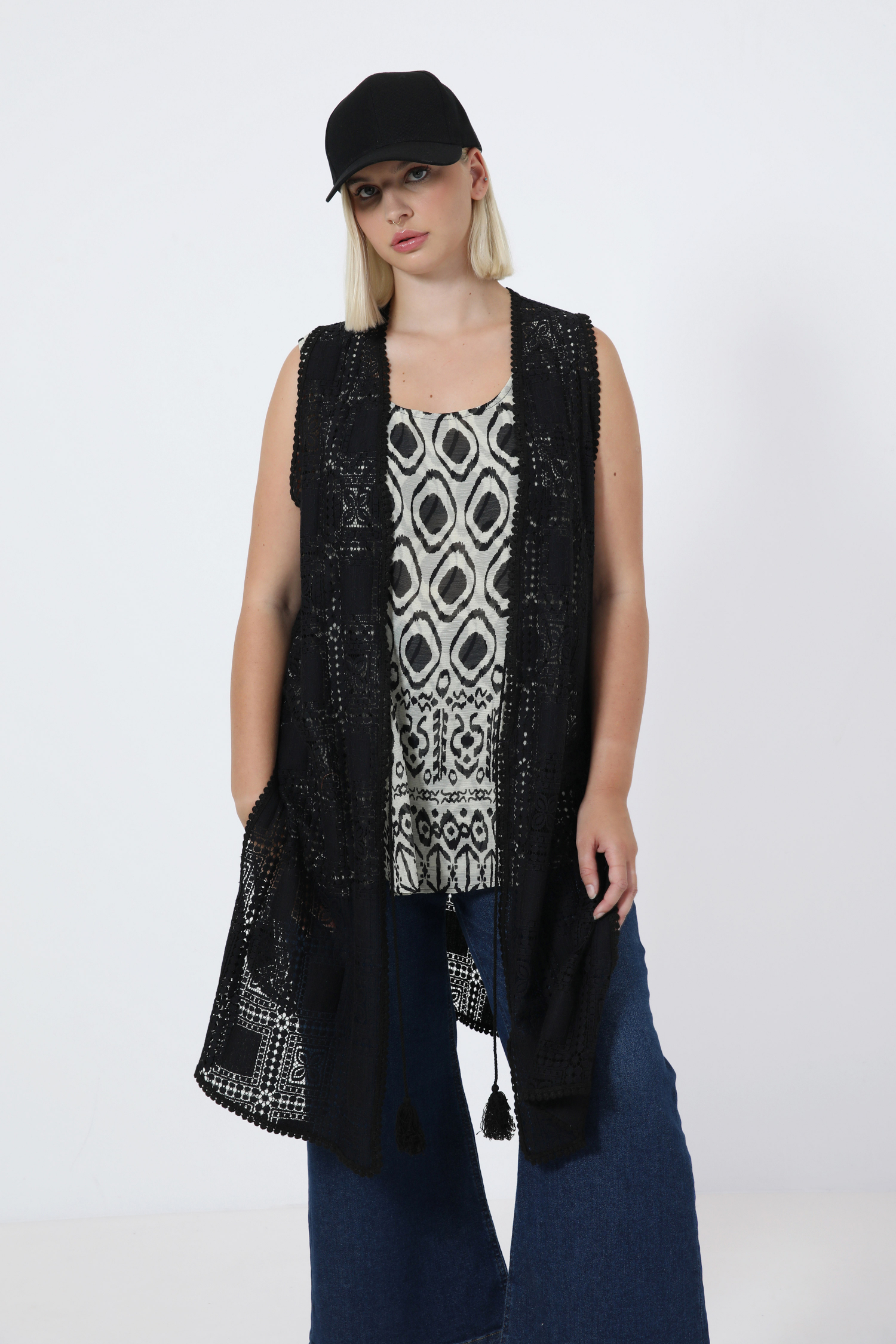 Long macrame cardigan