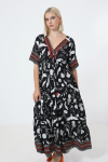 Long dress in print with a base