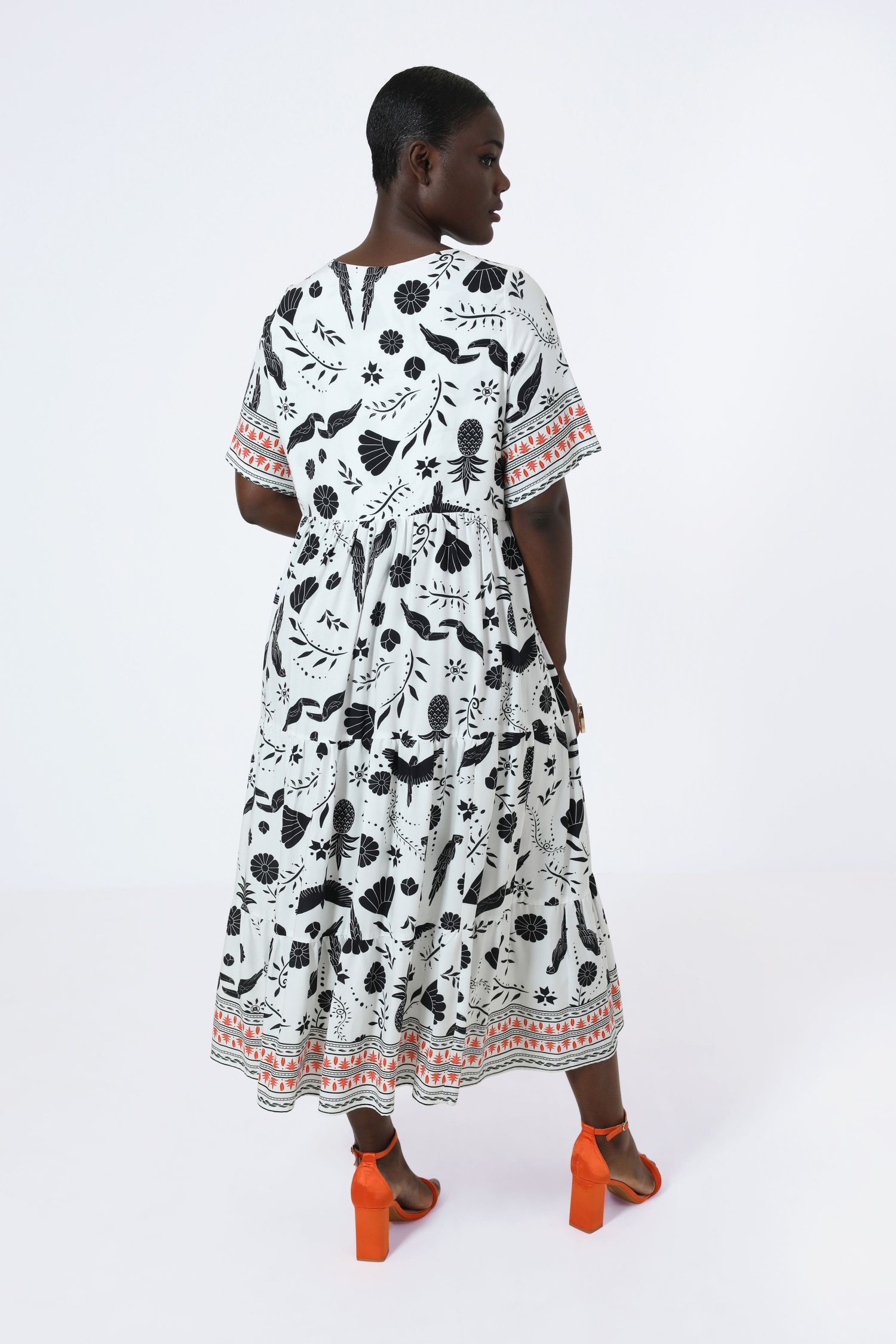 Robe longue en impression avec une base