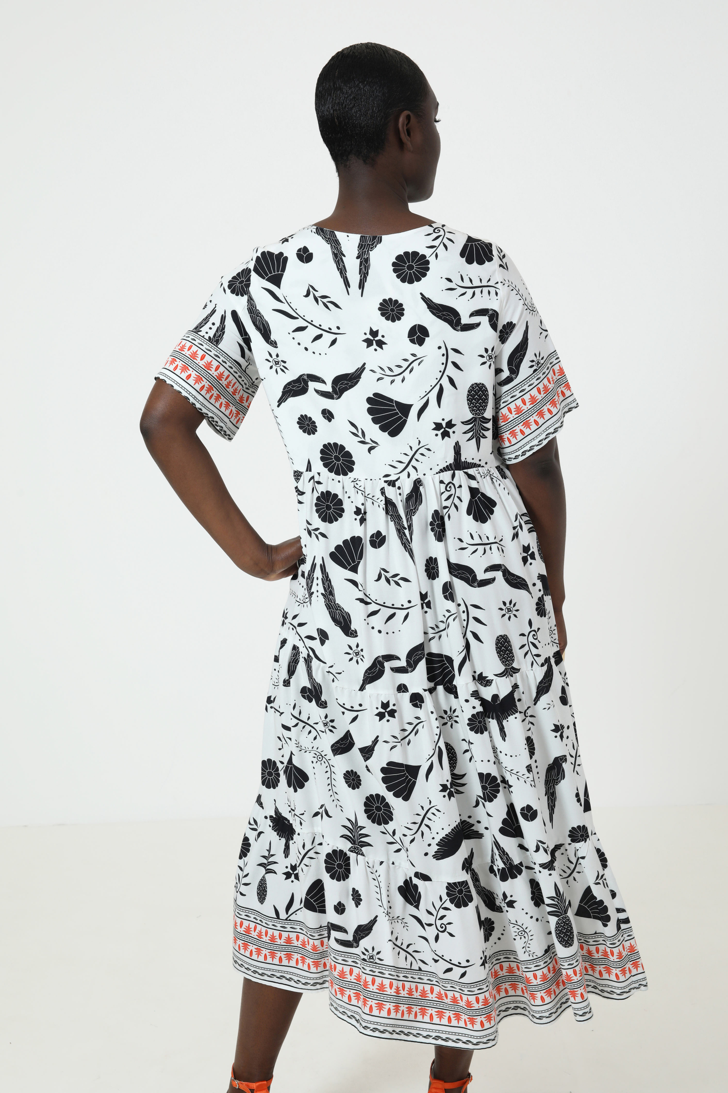 Robe longue en impression avec une base