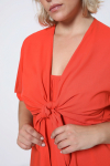 Plain short bolero with tie panels