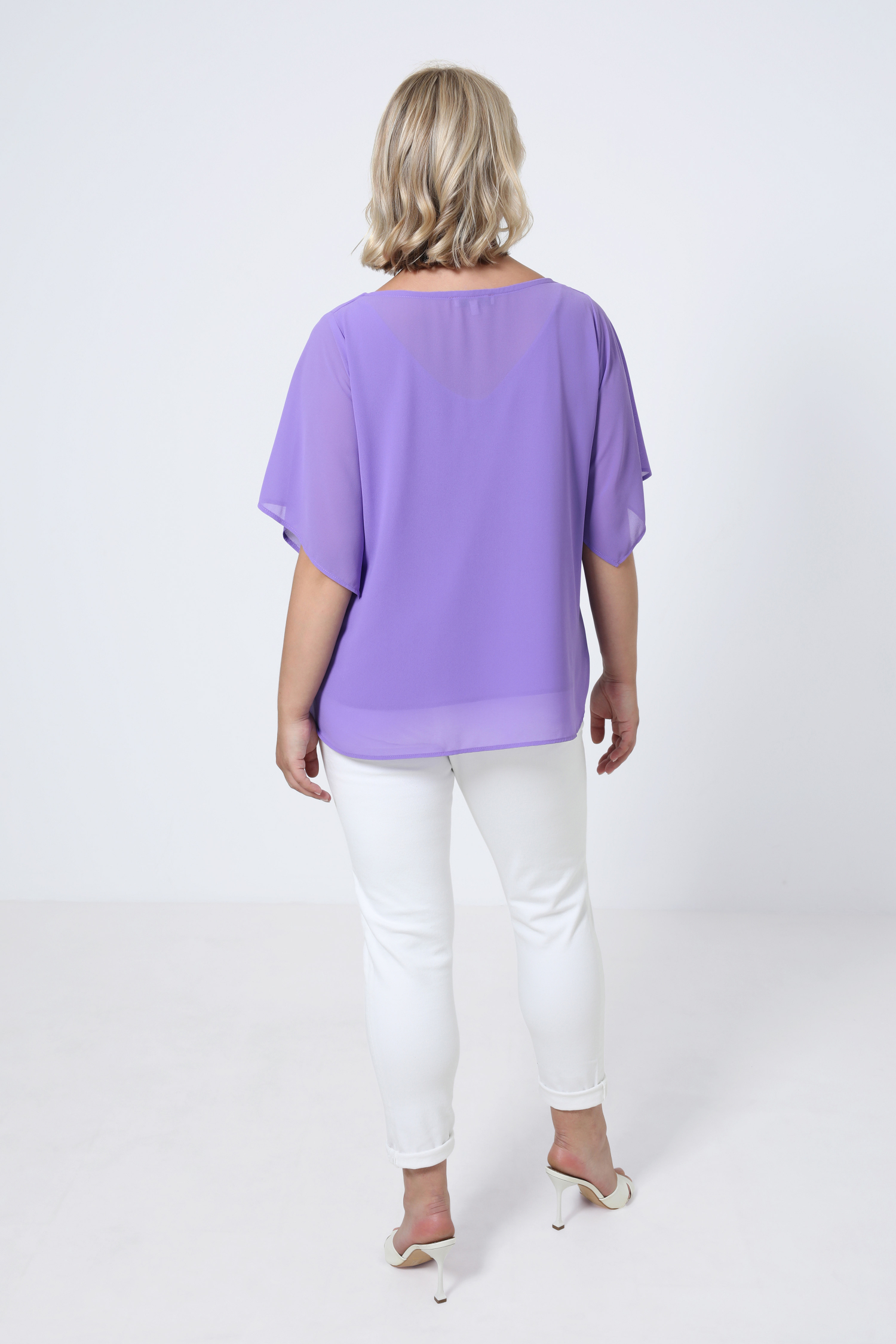 Blouse en voile uni doublée