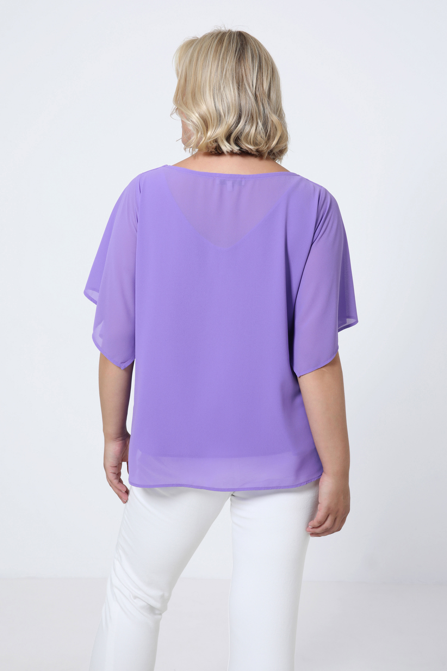 Blouse en voile uni doublée
