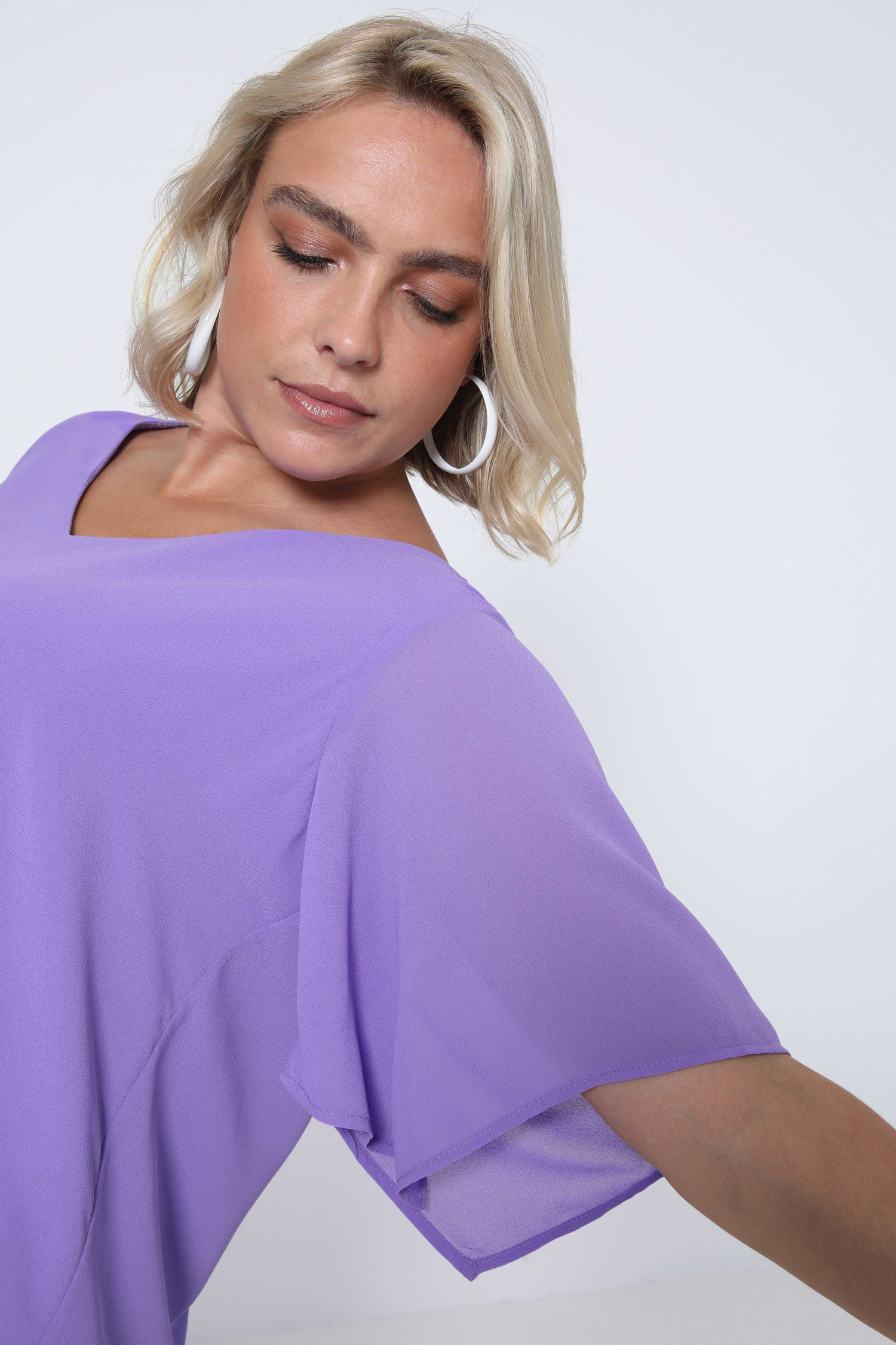 Blouse en voile uni doublée