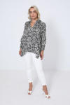 Mao collar blouse in print