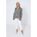 Mao collar blouse in print