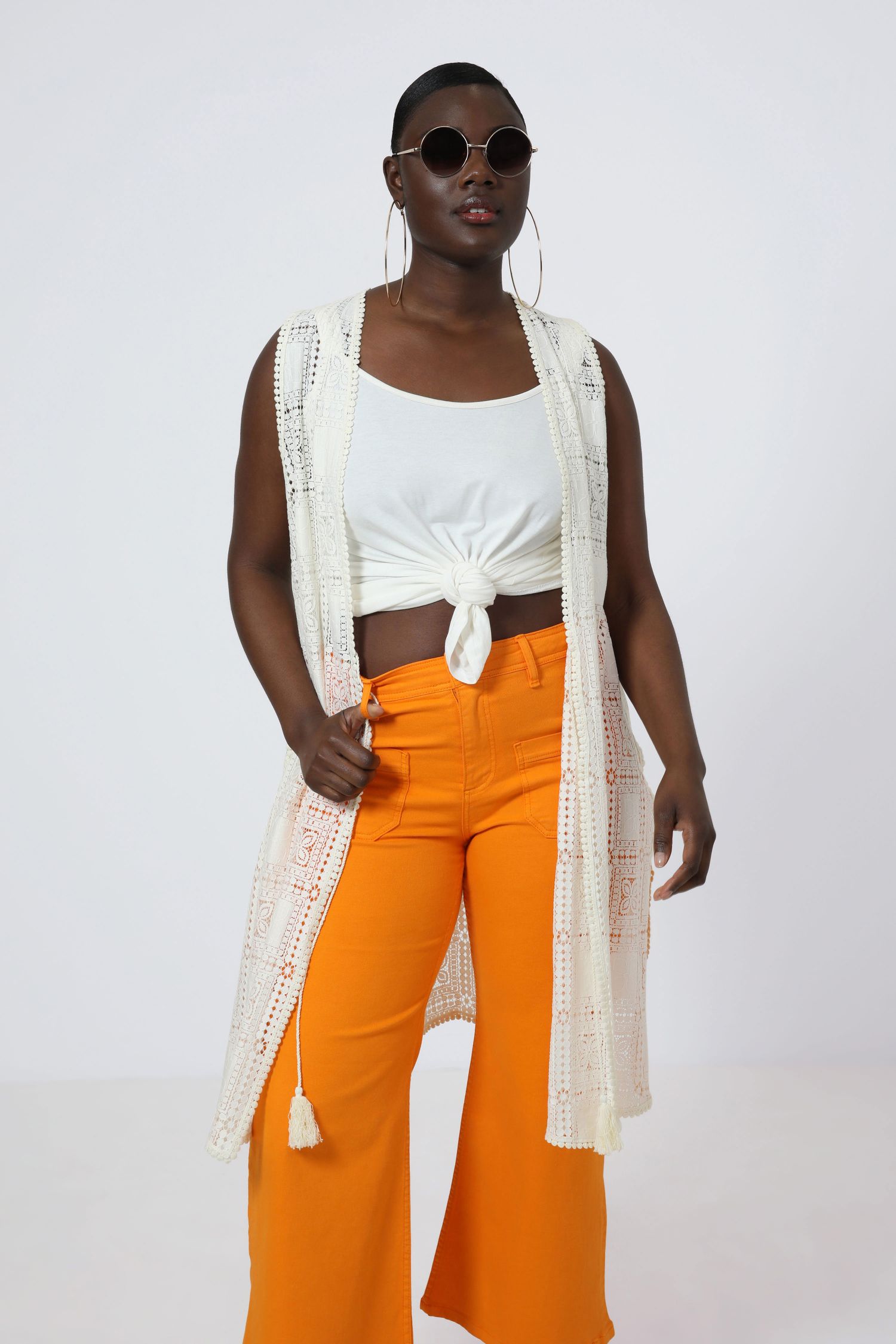Long macrame cardigan