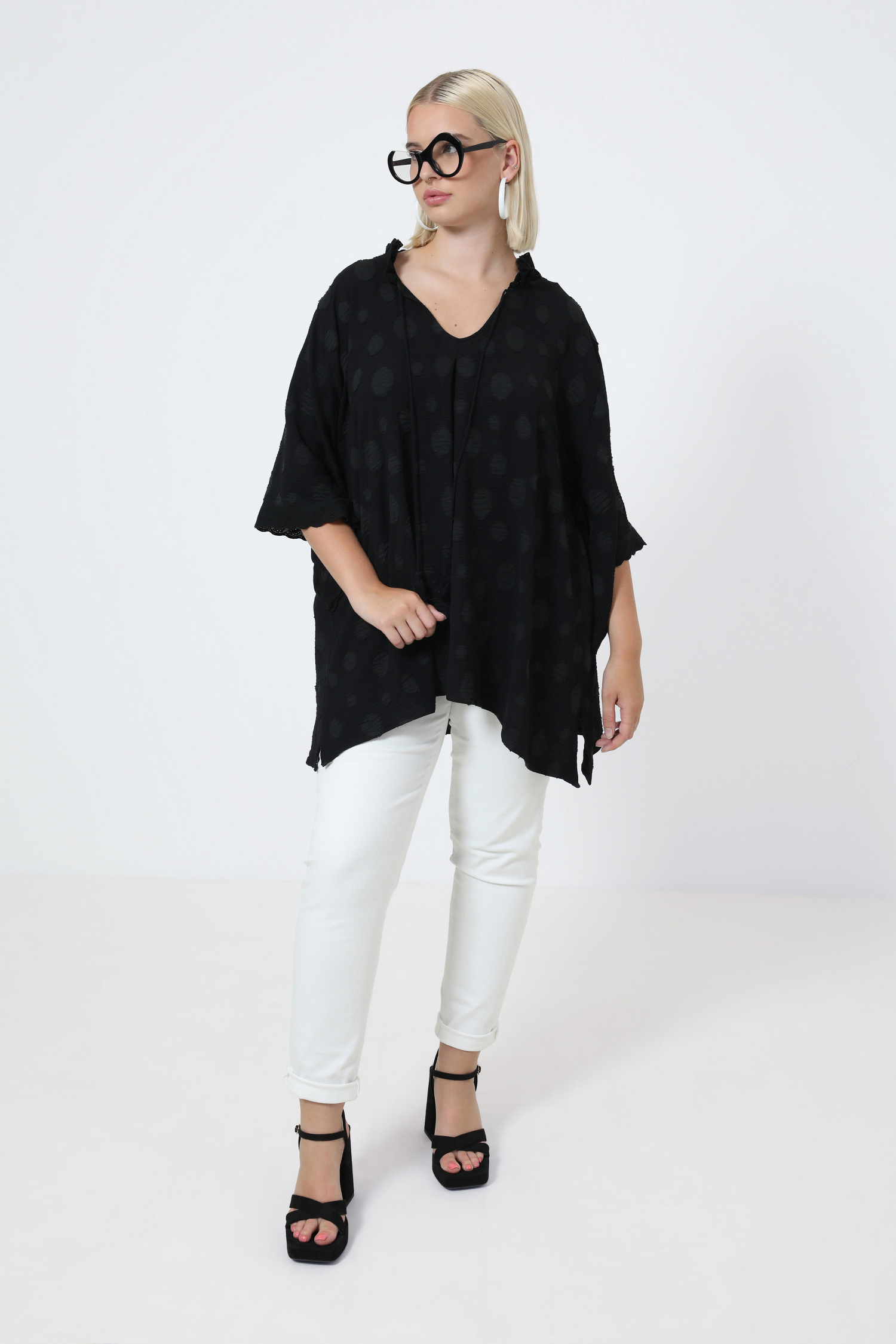 Blouse unie de forme T