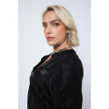 Plain satin jacquard blouse