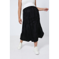 Long skirt in plain satin jacquard