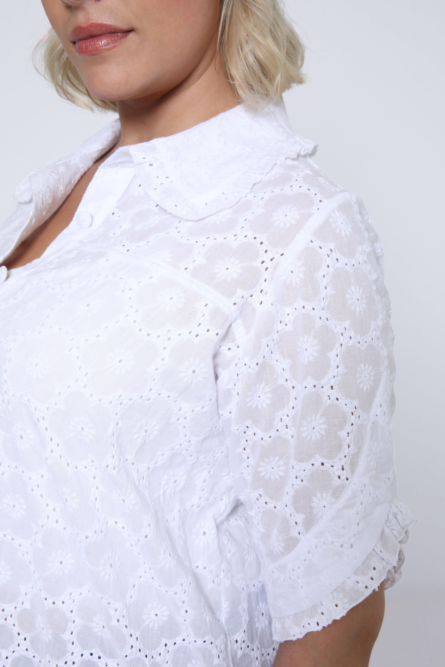 Plain English embroidery long shirt