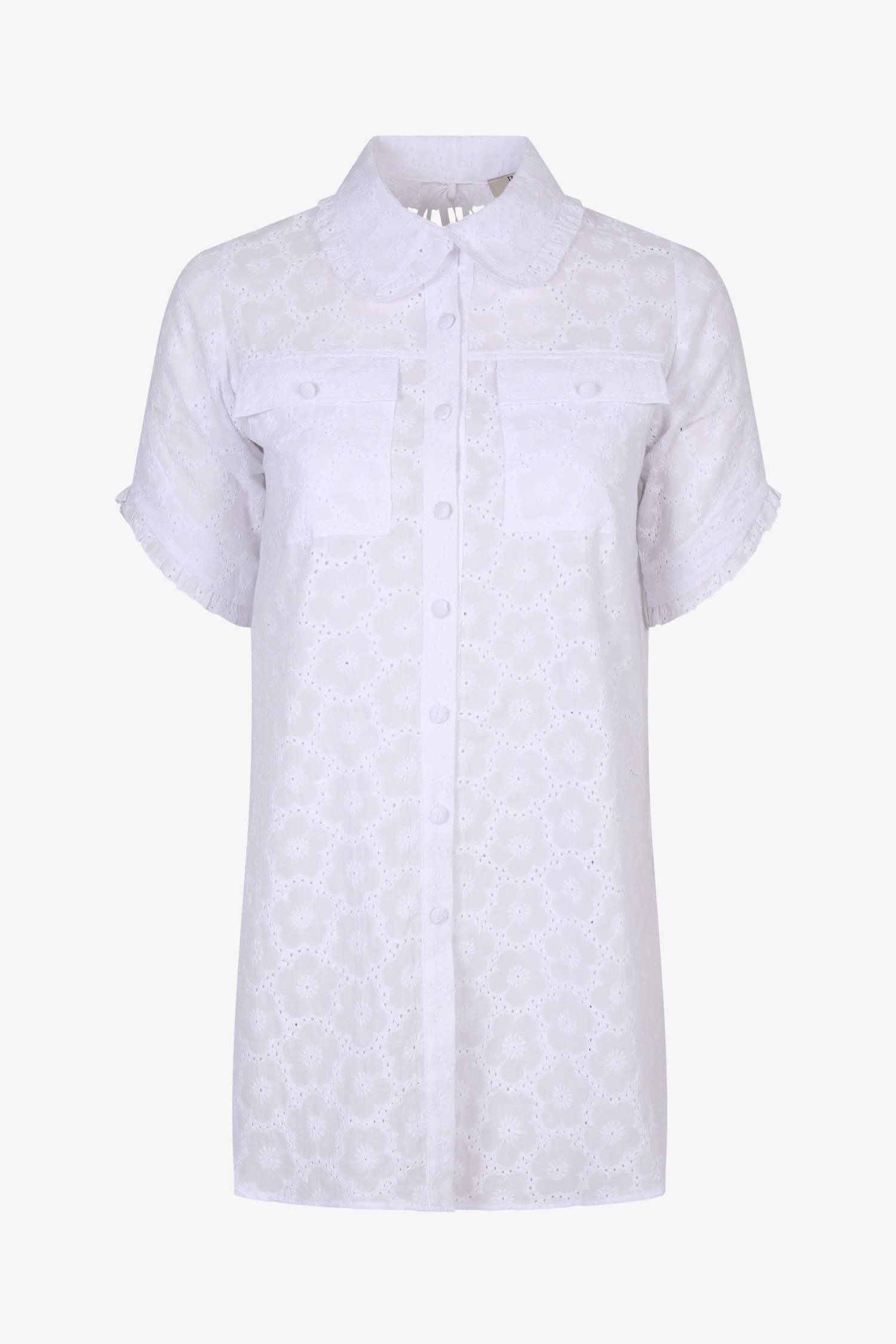 Plain English embroidery long shirt