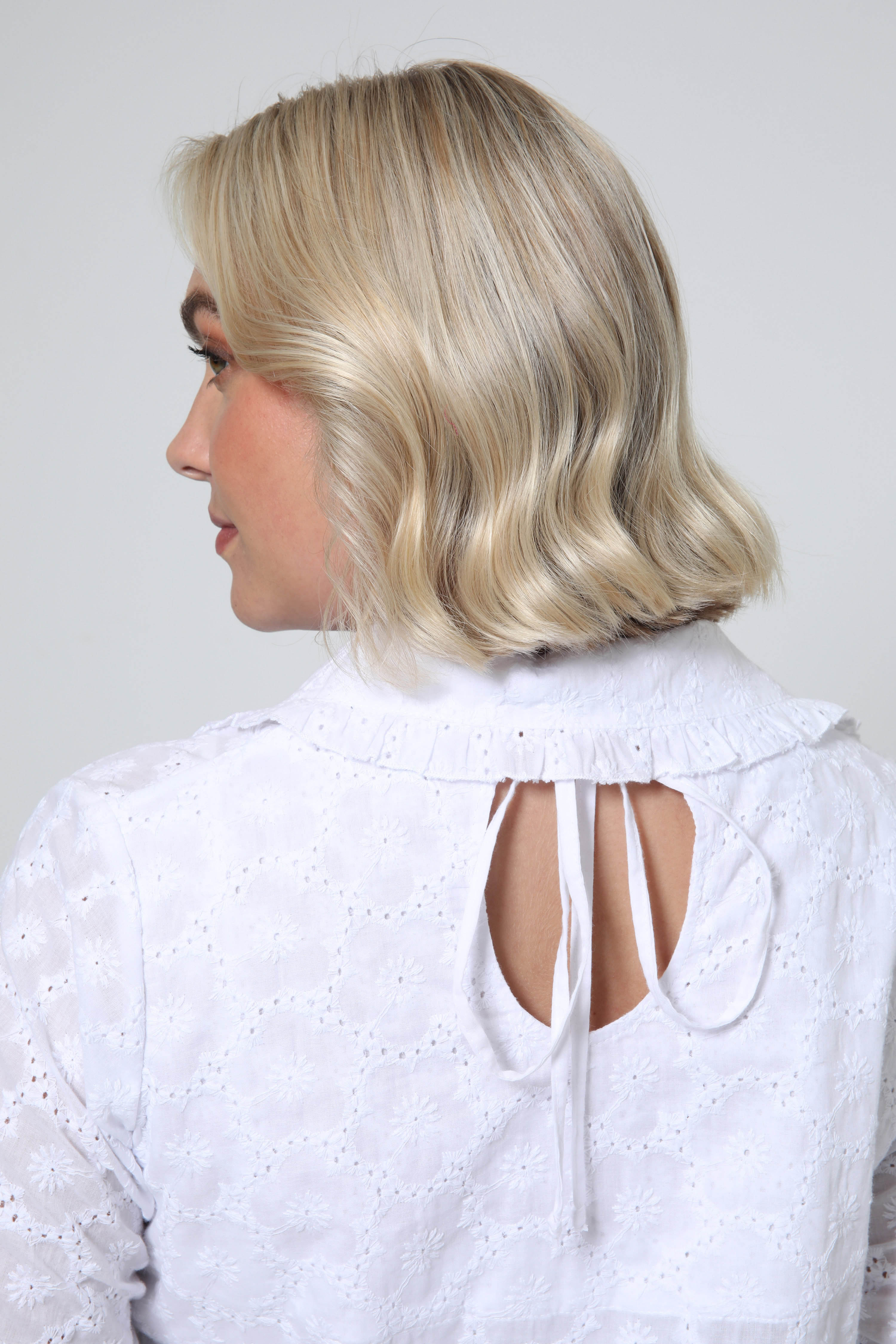 Plain English embroidery long shirt