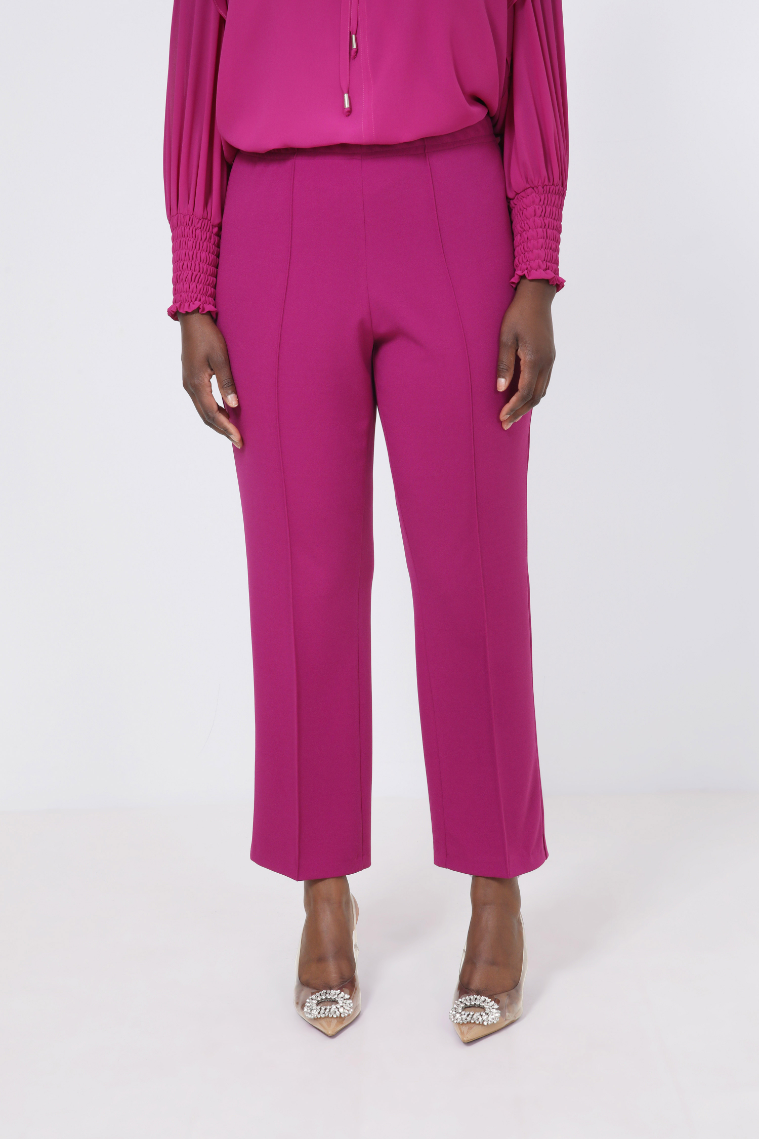 Pantalon tailleur droit uni