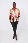 Printed shirt with plain rib cuff