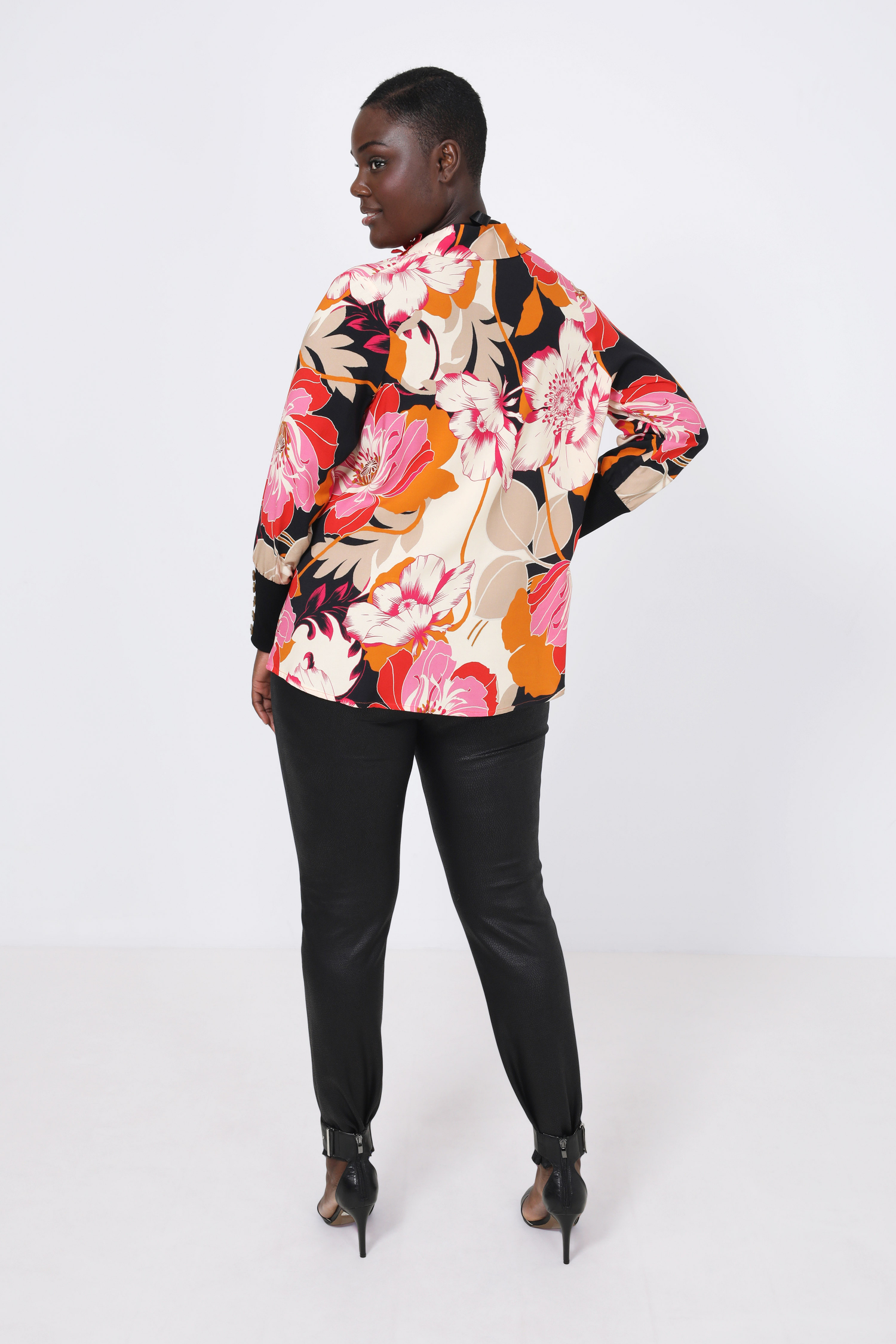 Chemise imprimée avec poignet en cote unie
