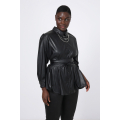 Chemise en similicuir boutonnée devant et dos