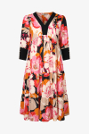 Long printed dress with plain 2/2 side