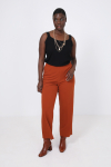 Plain straight pants