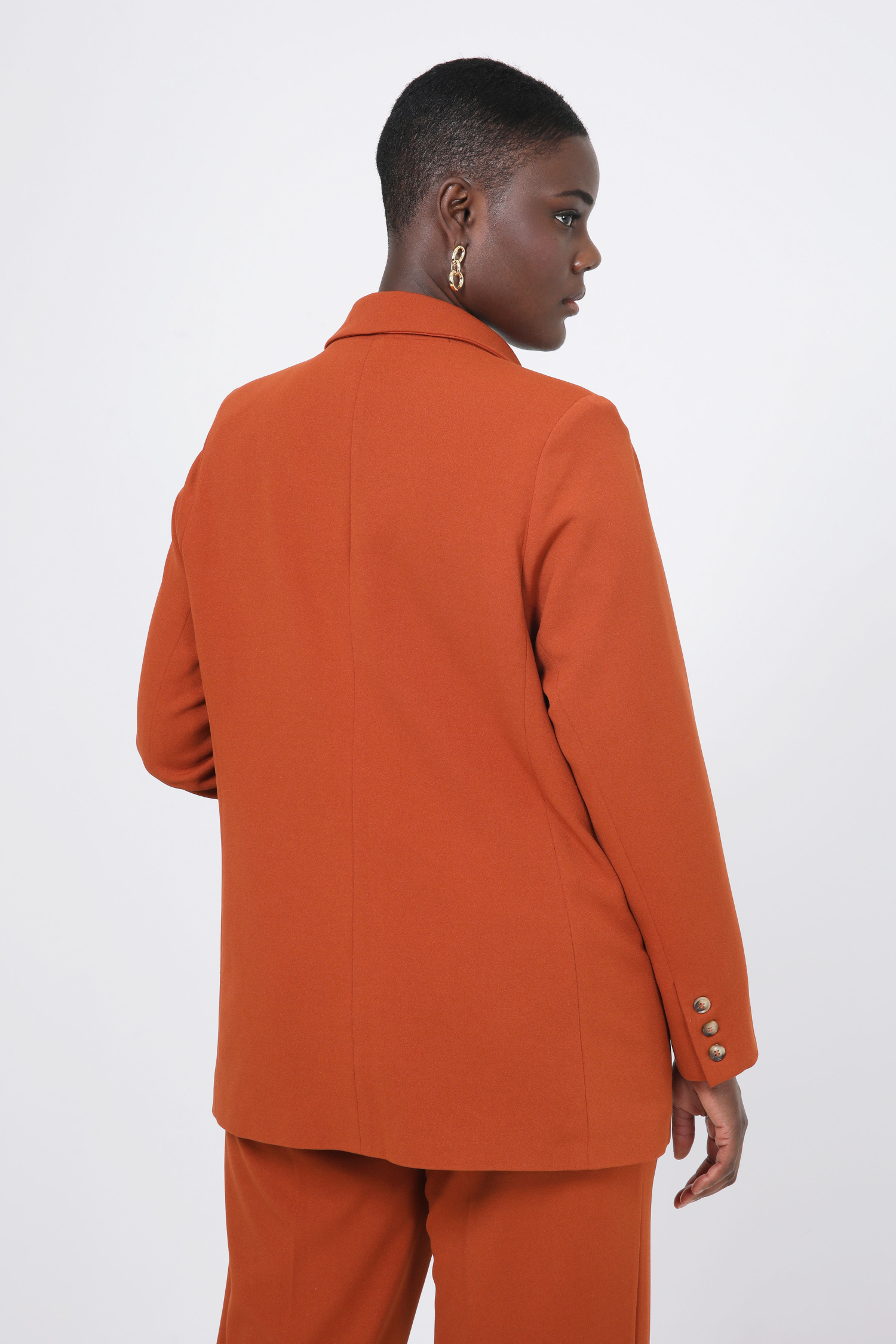 Veste tailleur unie double boutonnage