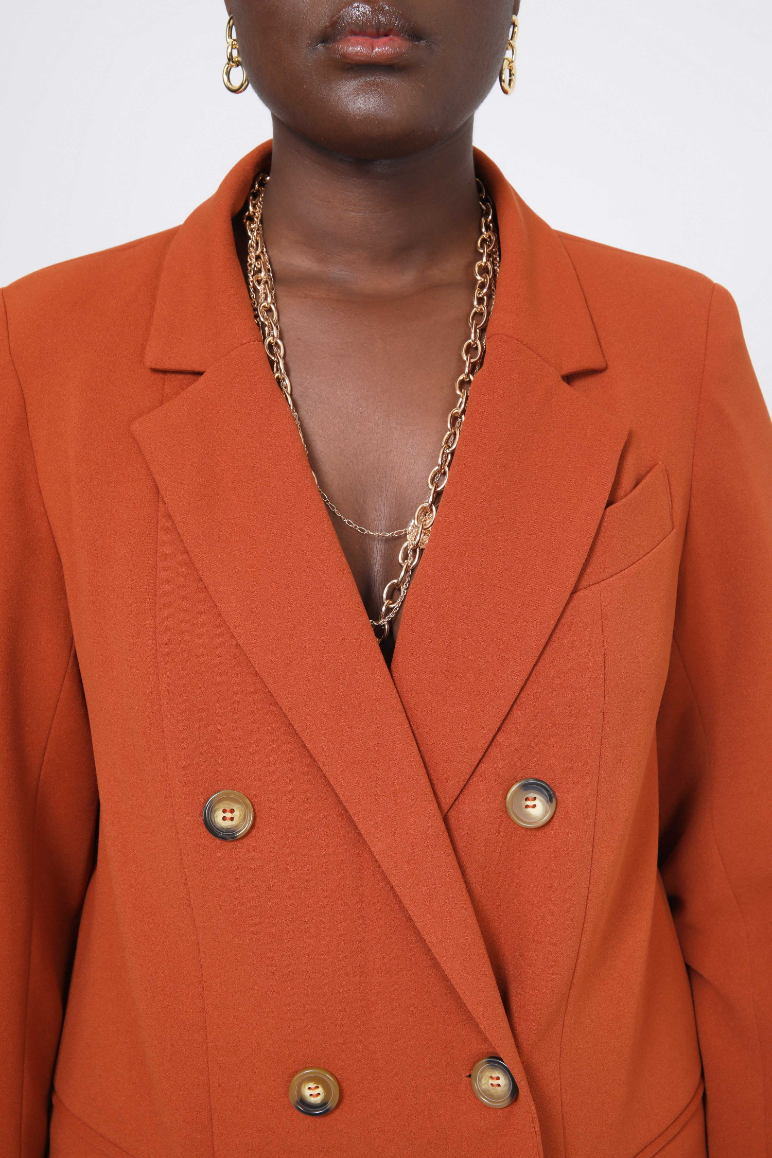 Veste tailleur unie double boutonnage