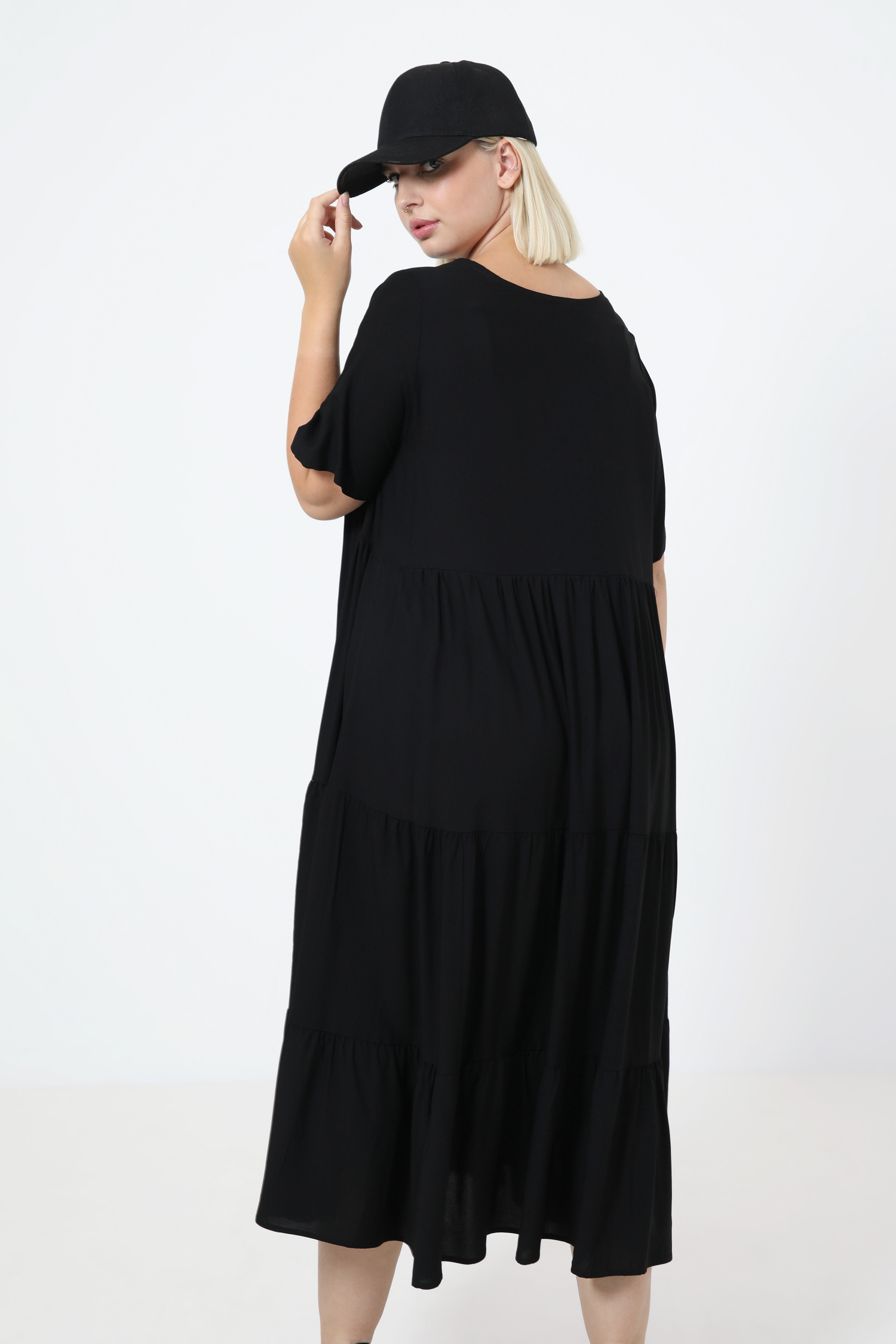 Robe longue unie de style bohéme