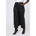 5-pocket trousers in cracked effect faux leather