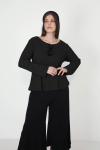 Flecked knit jumper with lace
