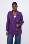 Plain double-breasted suit jacket