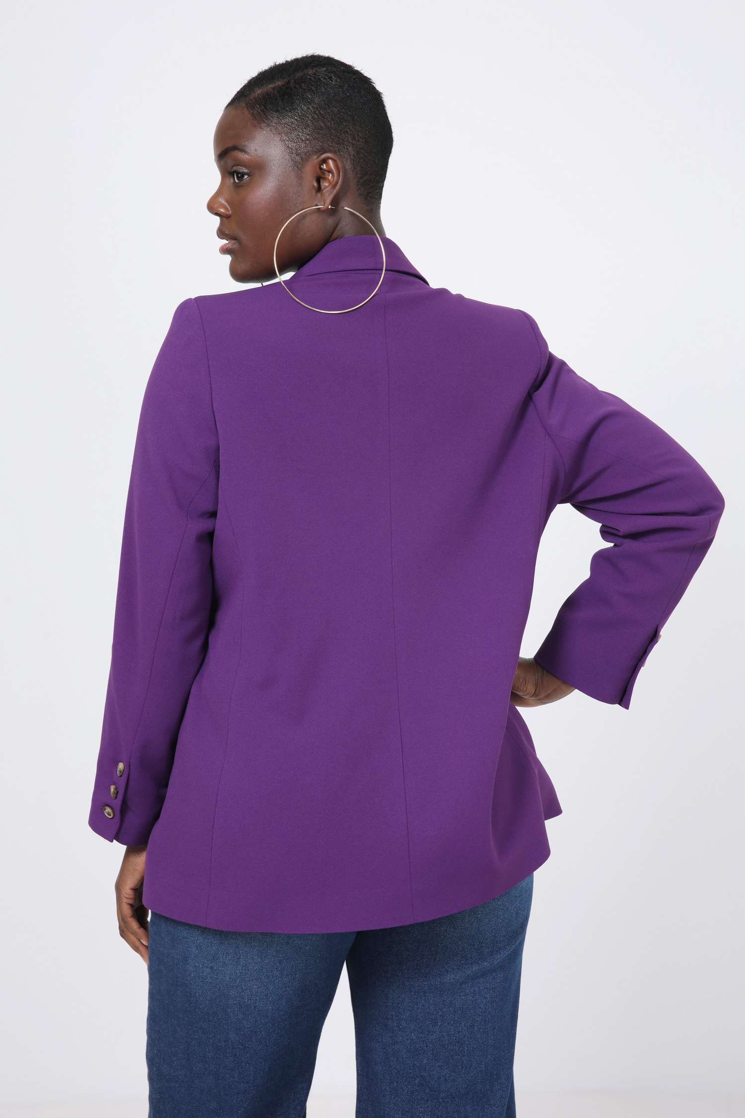 Veste tailleur unie double boutonnage