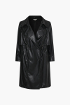Faux leather trench coat