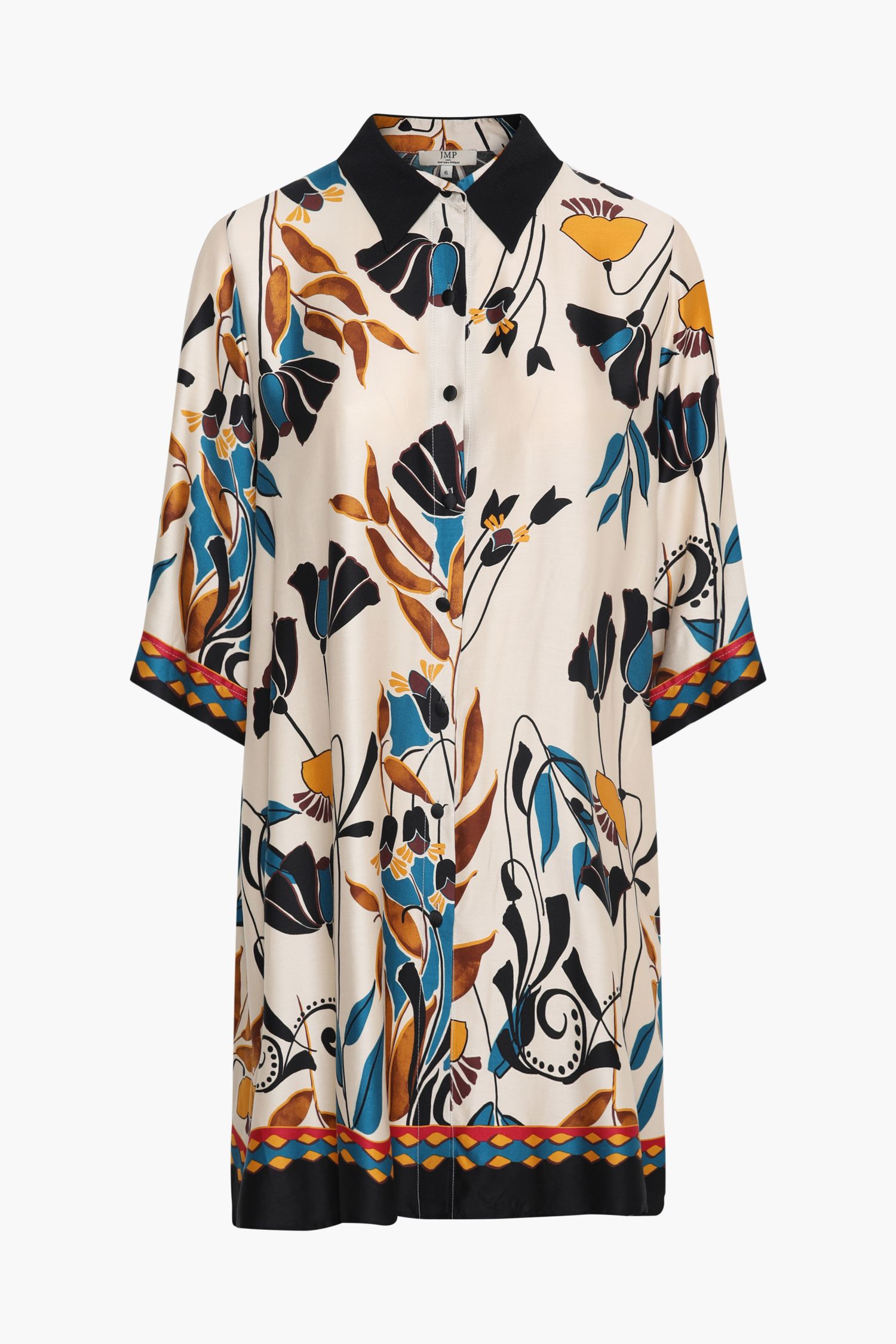Floral patterned shirt dress with base
