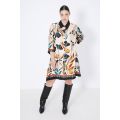 Floral patterned shirt dress with base