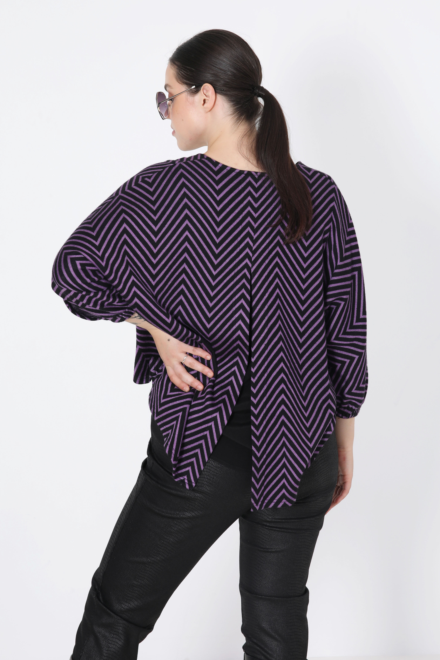 Blouse in layered effect print